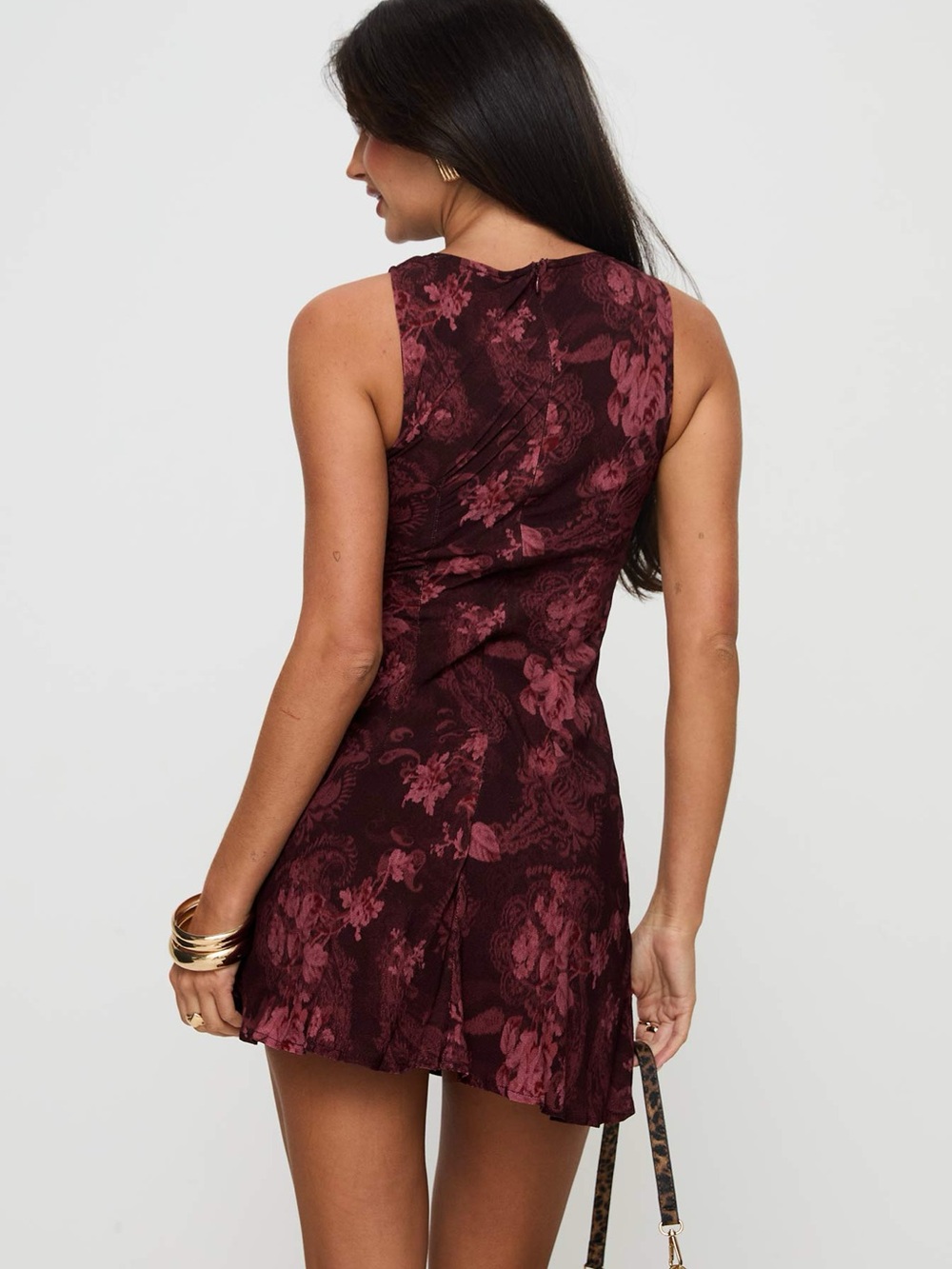 NWT Princess Polly Vivre Mini Dress Burgundy Paisley Floral Women’s Size US 2 - Picture 2 of 11